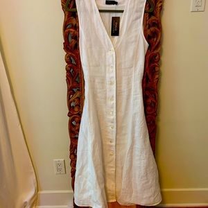 Stunning new with tags Ralph Lauren midi linen dress